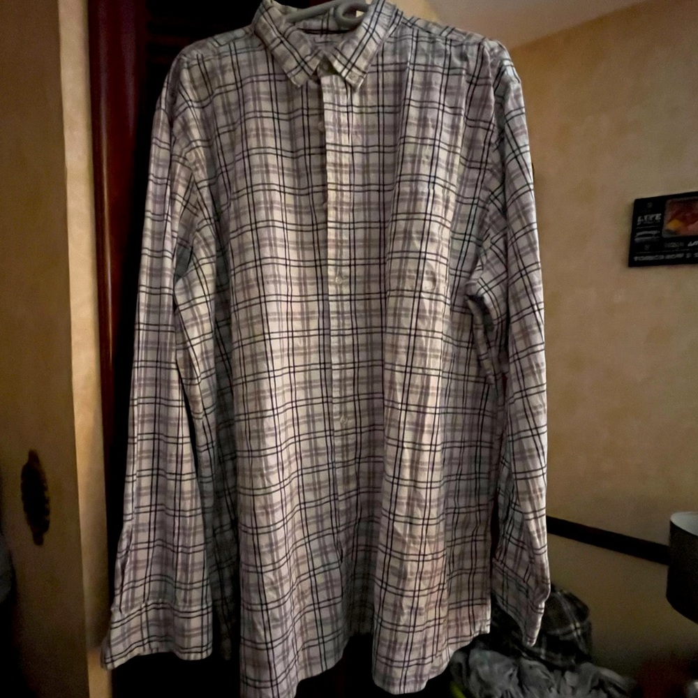 Sonoma Big and Tall 3XLT plaid button down dress shirt